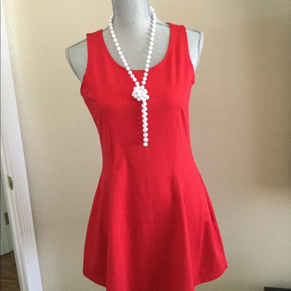 RED COTTON DRESS - Picture 2 of 7